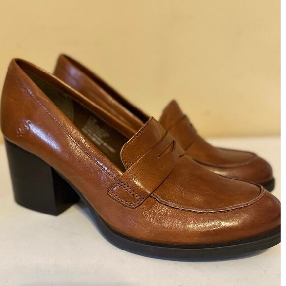 Born Loafer Heels Holliston Women’s Brown Size 8.5 - Picture 2 of 8